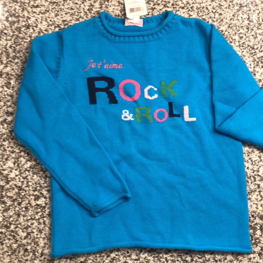 Rugger Bear turquoise  girls roll neck sweater